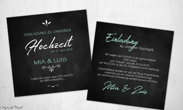 Einladungskarten Hochzeit modern