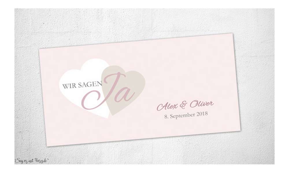 Einladungskarten Hochzeit  elegant rosa