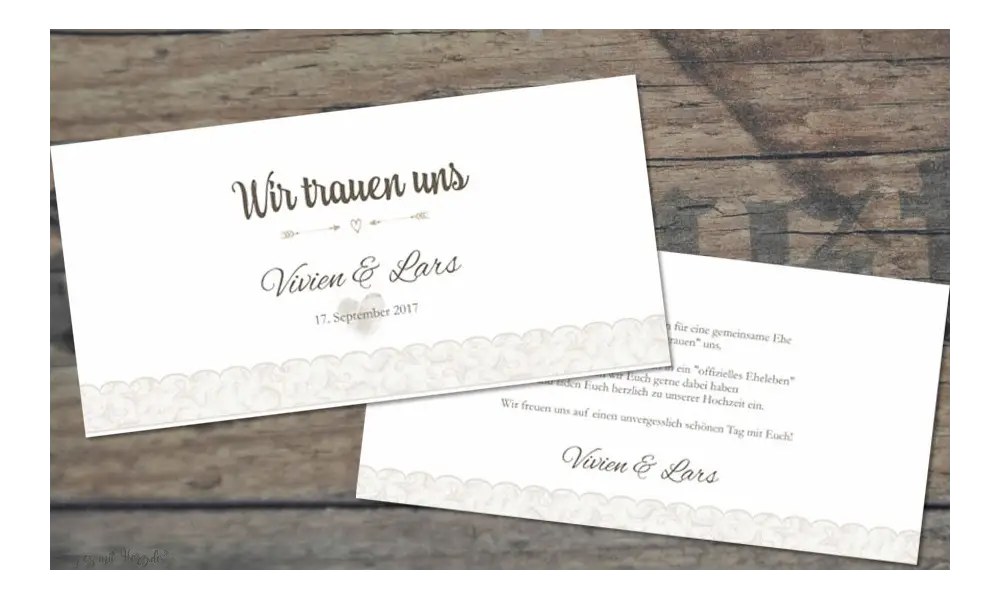Einladungskarten Hochzeit Vintage