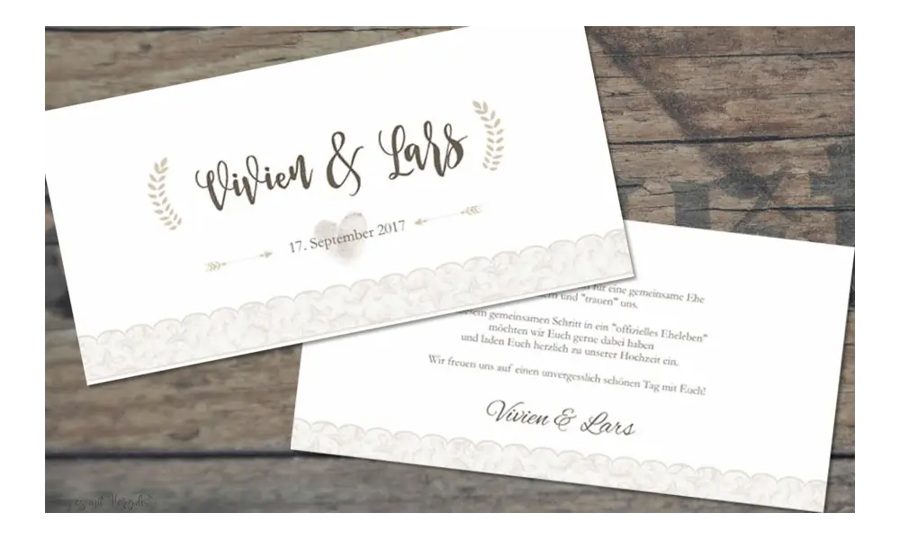 Einladungskarten Hochzeit Vintage