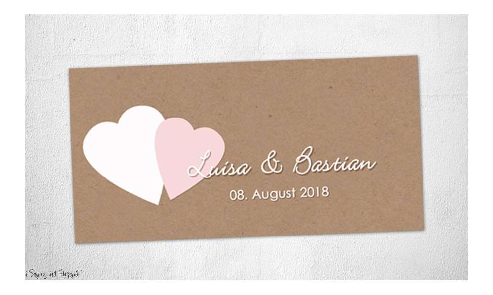 Einladungskarten Hochzeit Vintage Kraftpapier