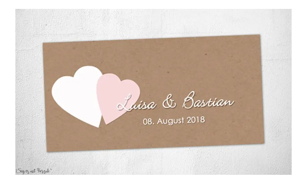 Einladungskarten Hochzeit Vintage Kraftpapier