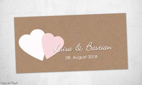 Einladungskarten Hochzeit Vintage Kraftpapier