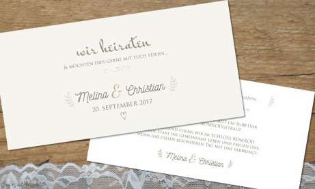 Einladungskarten Hochzeit edel