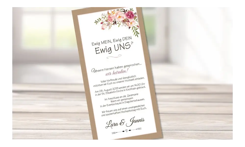 Einladungskarten Hochzeit Blumen