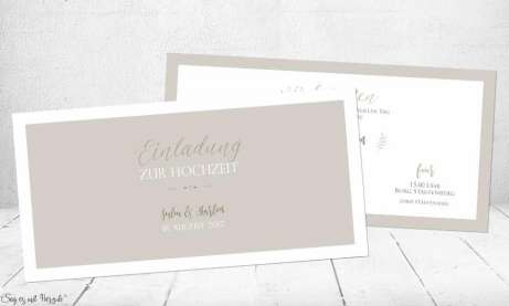 Einladungskarten Hochzeit edel in Creme- und Brauntönen
