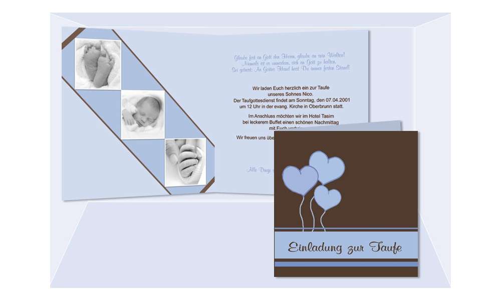 Einladung Taufe "Tim", Taufeinladung, Klappkarte 12,5x12,5 cm, rosa Einladung Taufe "Tim", Taufeinladung, Klappkarte 12,5x12,5 cm, rosa
