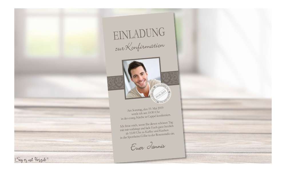 Einladungskarten Konfirmation mit Foto