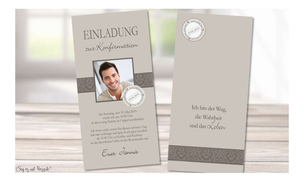 Einladungskarten Konfirmation mit Foto