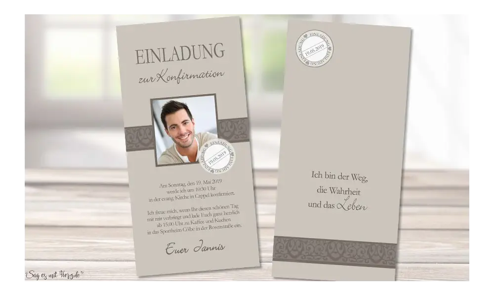 Einladungskarten Konfirmation mit Foto