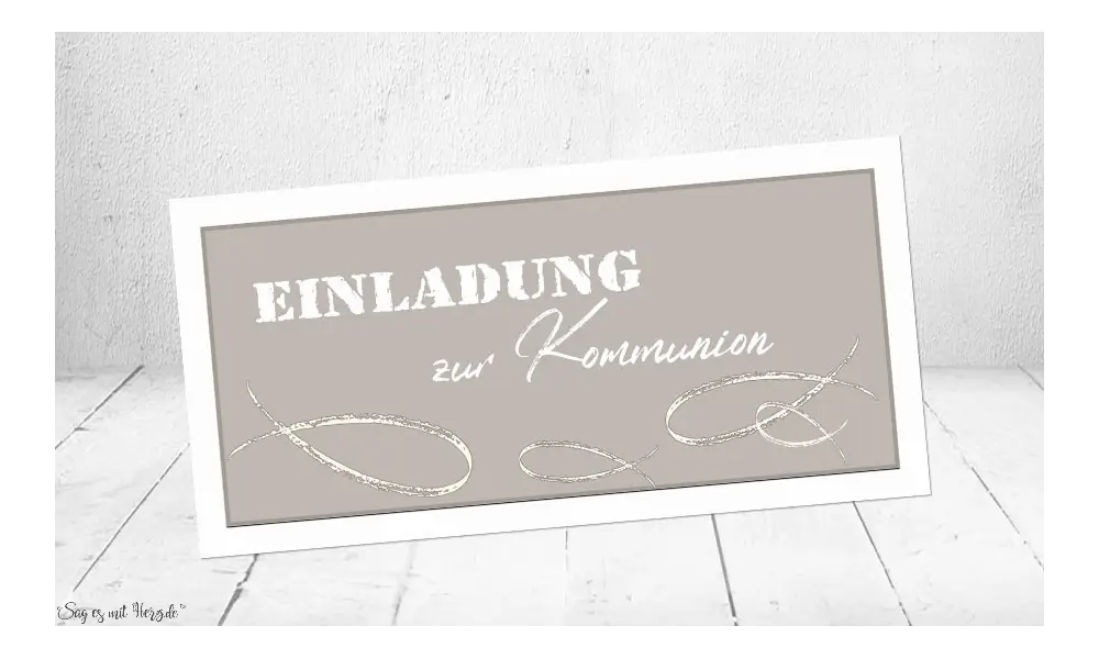 Einladungskarten Kommunion Fisch