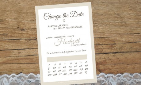 Change the Date Postkarten Hochzeit
