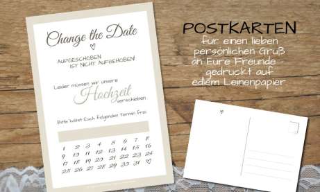 Change the Date Postkarten Hochzeit
