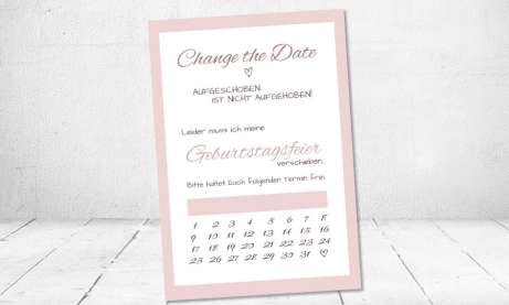 Change the Date Postkarten Hochzeit Kraftpapier