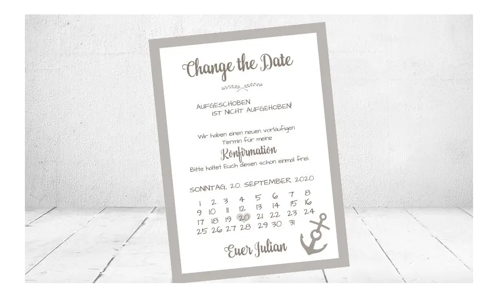 Change the Date Kraftpapier Postkarten zur Hochzeit
