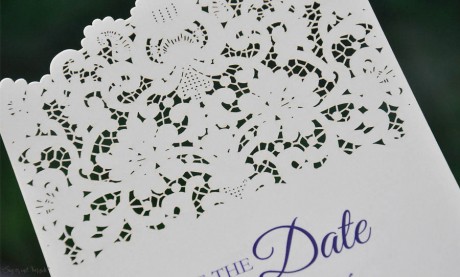 Save the Date Karten Hochzeit Spitze Lasercut