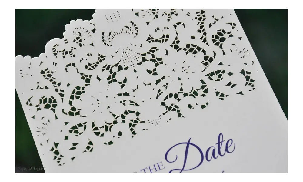 Save the Date Karten Hochzeit Spitze Lasercut