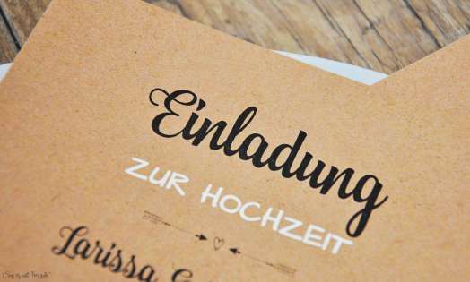 Einladungskarten Hochzeit Kraftpapier rustikal natural