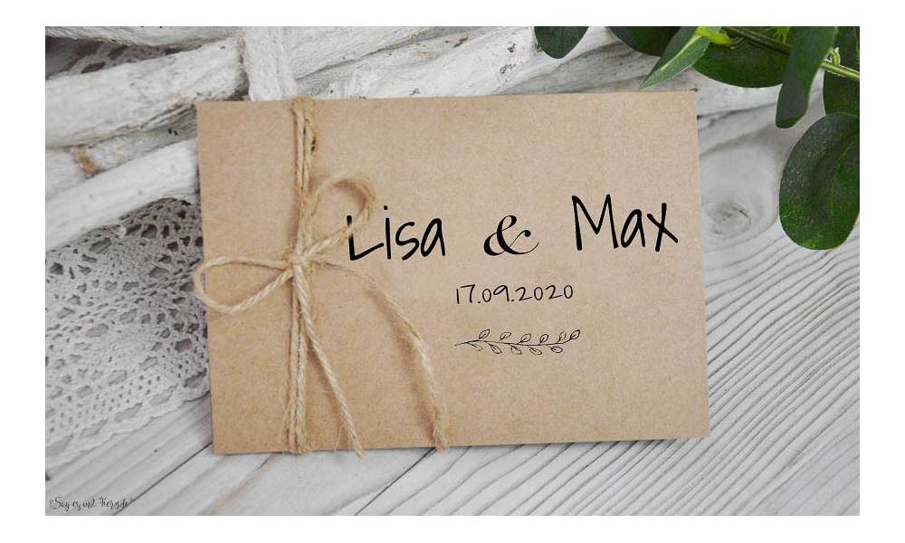 Einladungskarten Hochzeit Kraftpapier rustikal natural