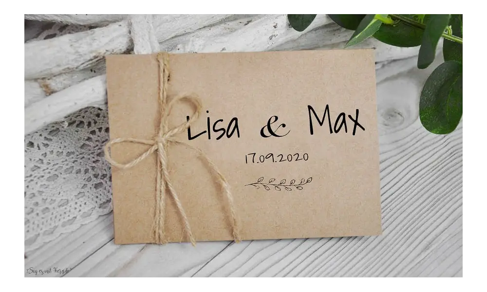 Einladungskarten Hochzeit Kraftpapier rustikal natural