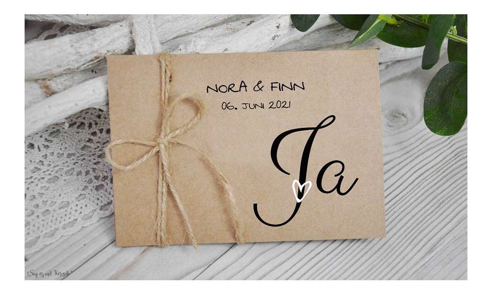 Einladungskarten Hochzeit Kraftpapier rustikal natural