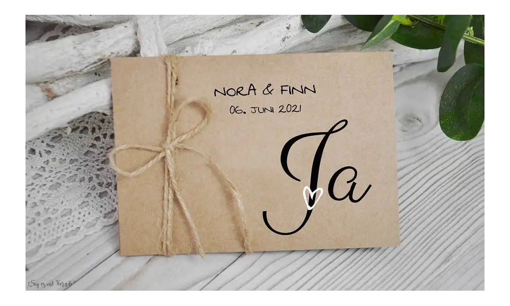 Einladungskarten Hochzeit Kraftpapier rustikal natural