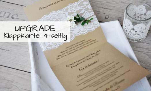 Einladungskarten Hochzeit Spitze Lasercut Kraftpapier Vintage diy Klappkarte