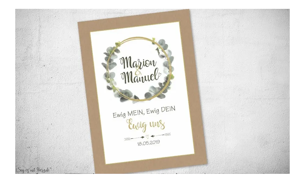 Einladungskarten Hochzeit Eukalyptus
