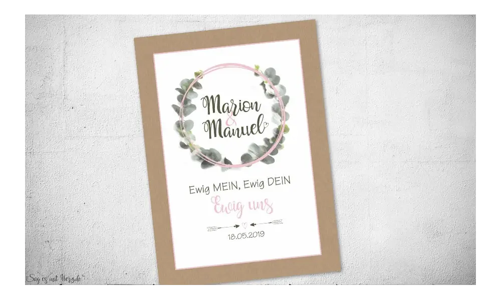 Einladungskarten Hochzeit Eukalyptus