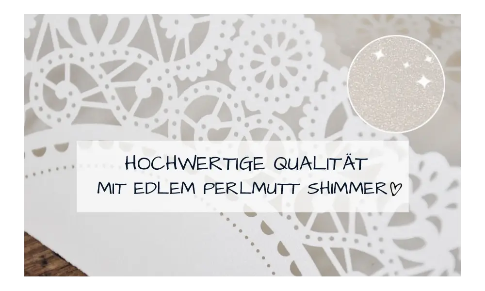 Einladungskarten Hochzeit Lasercut Spitze weiß Vintage diy flieder Schleife