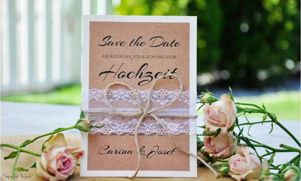 Save the Daten Karten Vintage Spitze