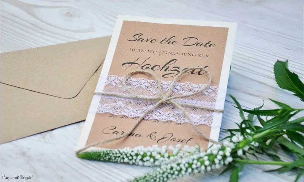 Save the Daten Karten Vintage Spitze