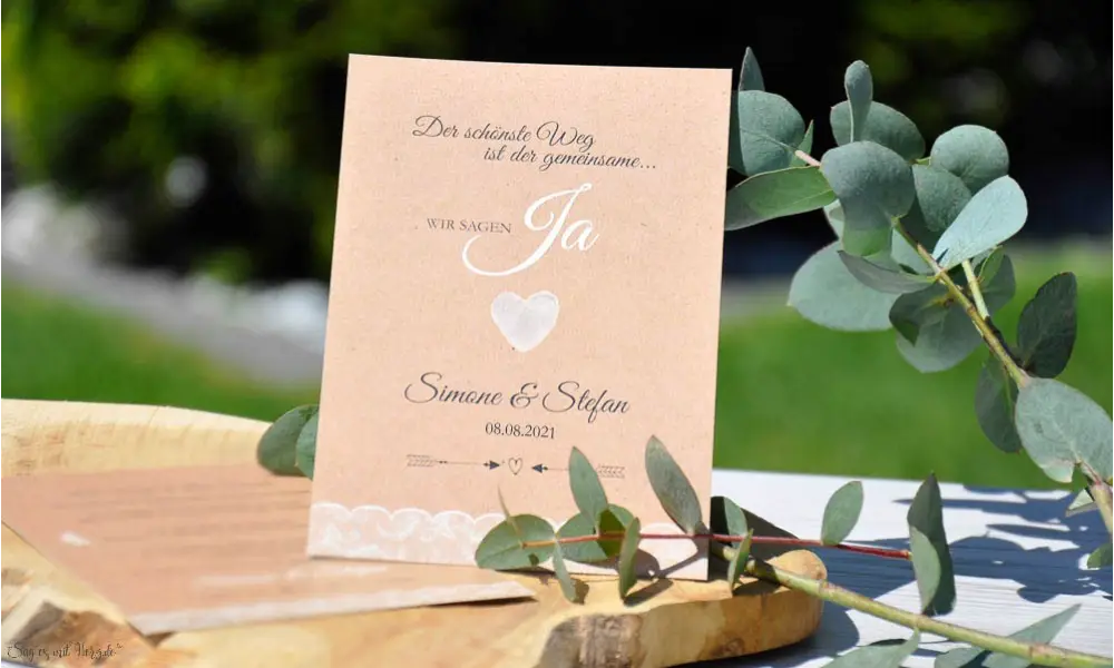 Einladungskarten Hochzeit Spitze Vintage, Fingerprint