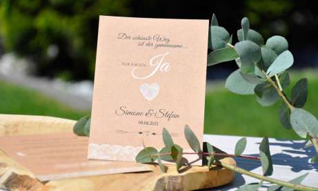 Einladungskarten Hochzeit Spitze Vintage, Fingerprint