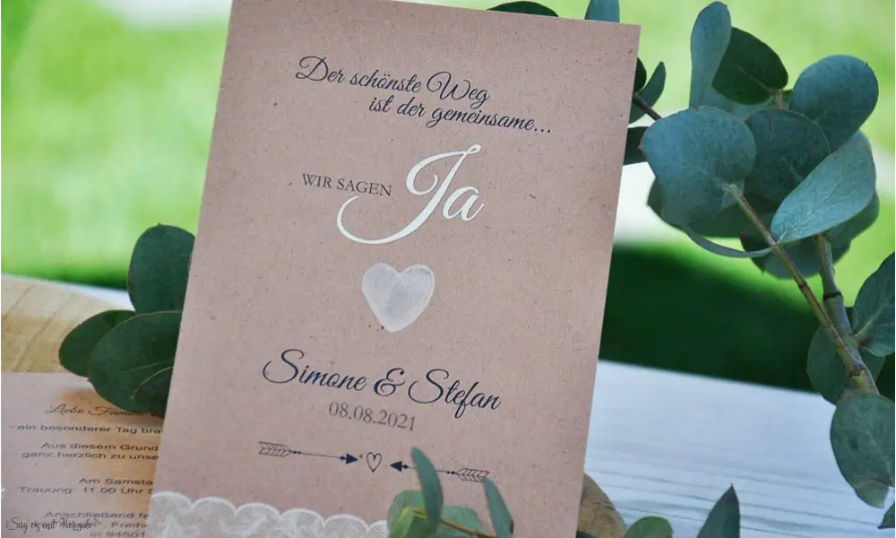 Einladungskarten Hochzeit Spitze Vintage, Fingerprint