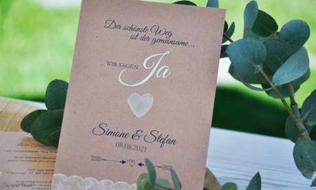 Einladungskarten Hochzeit Spitze Vintage, Fingerprint