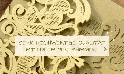 Hochzeitseinladungen gold Lasercut Spitze edel