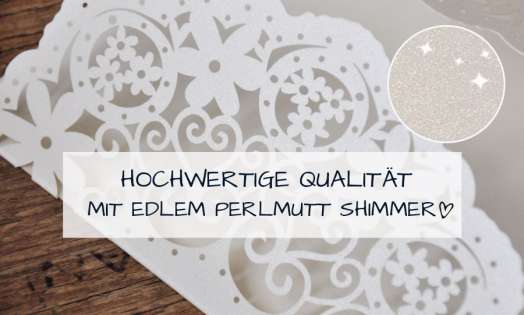 Einladungskarten Hochzeit rot Lasercut Spitze mit Foto