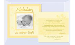 Einladung Taufe "Sonnenfrisch", Taufeinladung, Flachkarte 12,5 x 12,5 cm