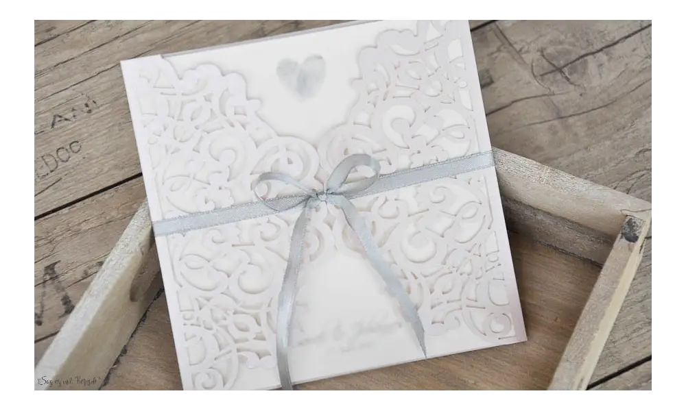 Rosa Lasercut Spitze, Einladungskarten Hochzeit Vintage Spitze rosa, blush pink
