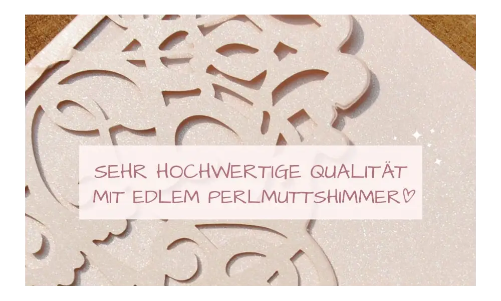 Rosa Lasercut Spitze, Einladungskarten Hochzeit Vintage Spitze rosa, blush pink