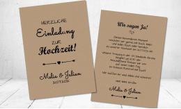 Einladung Hochzeit Kraftpapier