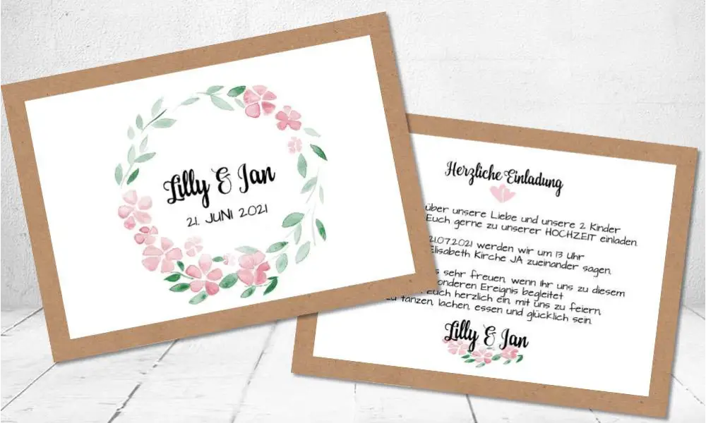 Hochzeitseinladung aquarell Blumen