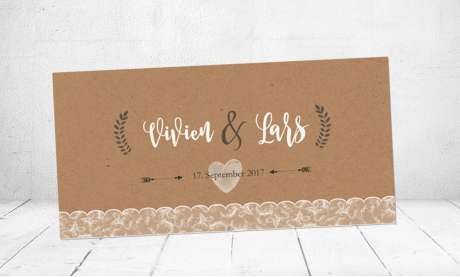 Einladung Hochzeit Vintage Kraftpapier