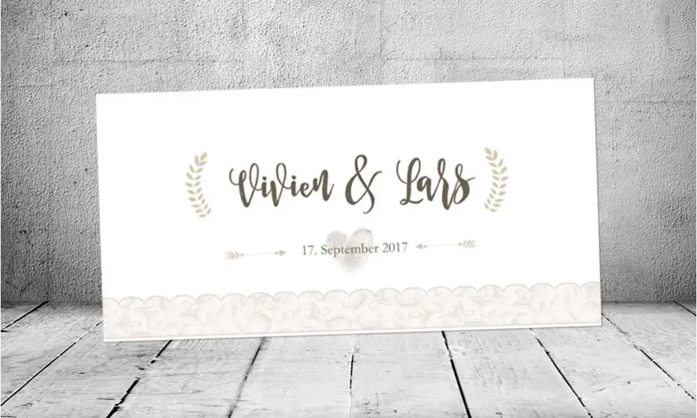 Einladungskarten Hochzeit mit Spitze Vintage