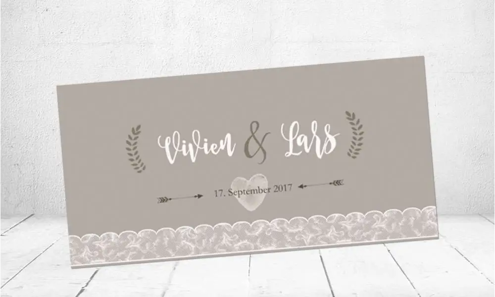 Einladungskarten Hochzeit mit Spitze Vintage