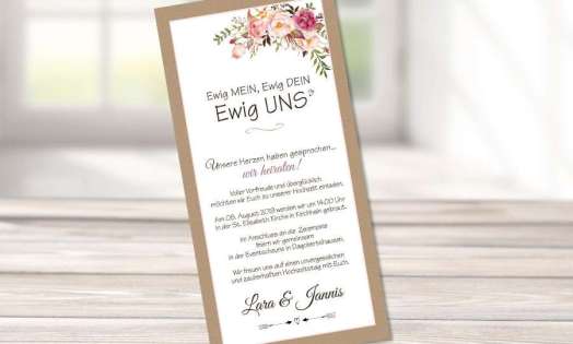 Einladungskarten Hochzeit floral Vintageblumen