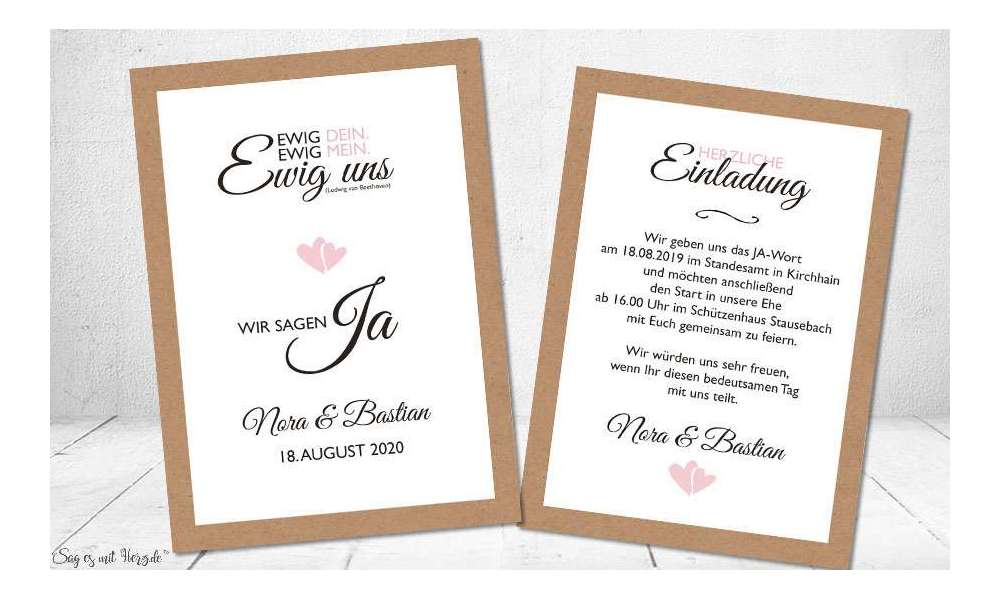 Einladung Hochzeit Ja