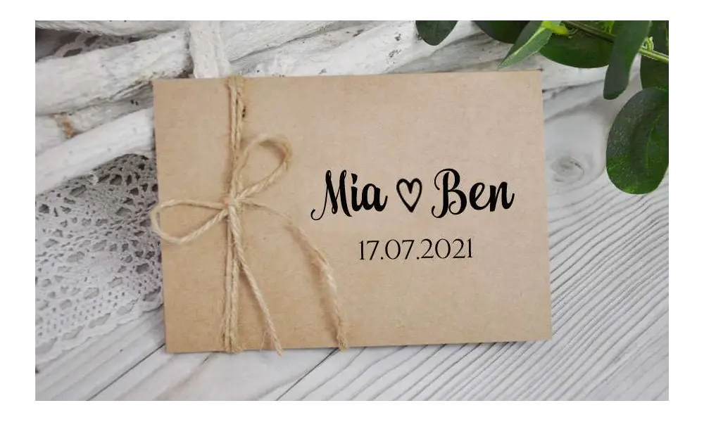 Einladungskarten Hochzeit natur Kraftpapier vintage