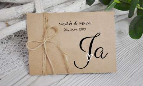 Einladungskarten Hochzeit natur Kraftpapier vintage